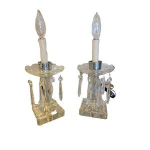 A Set of Crystal Boudoir Leviton Table Lamps
